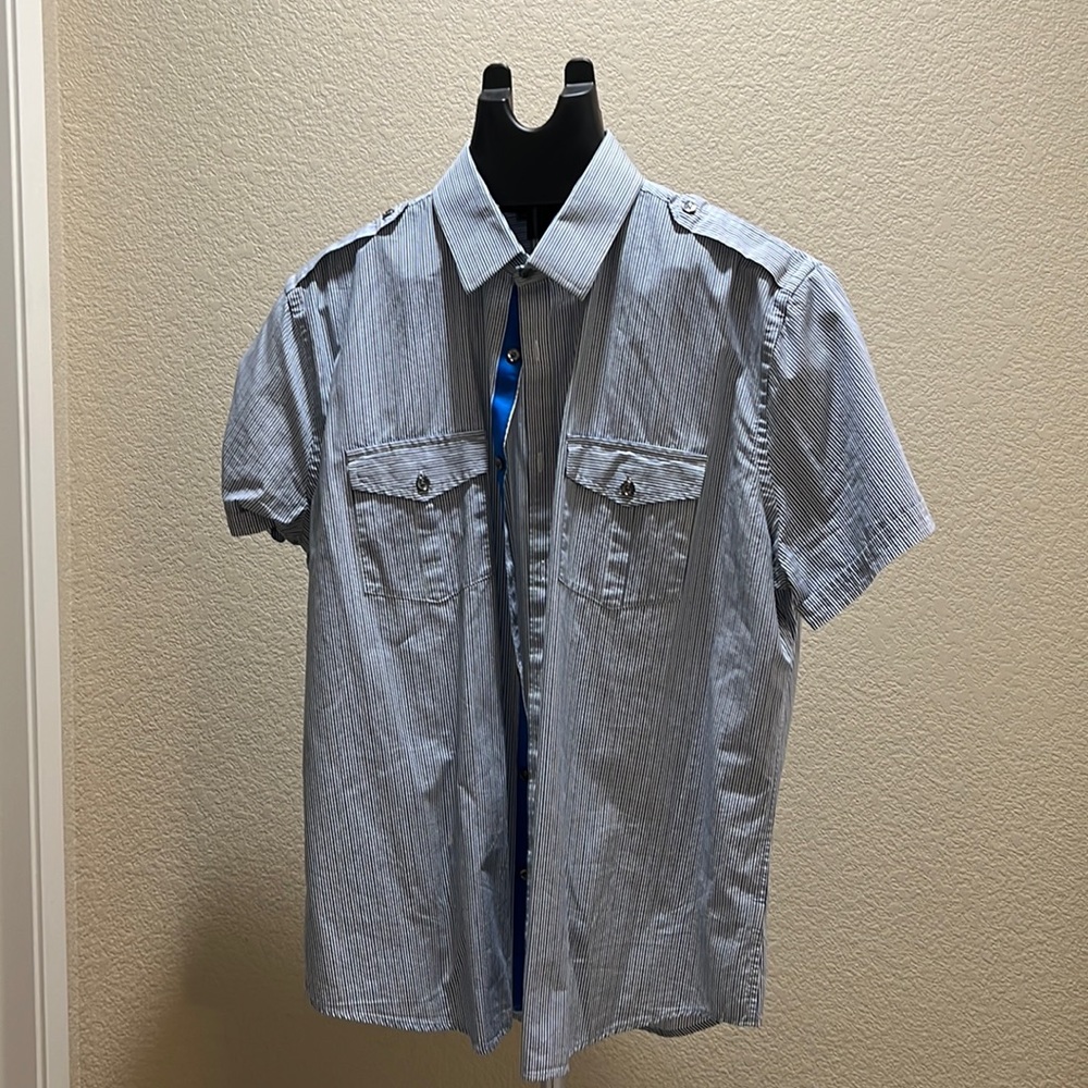 Express Fitted short sleeve dress shirt ;XL 17-17 1/2